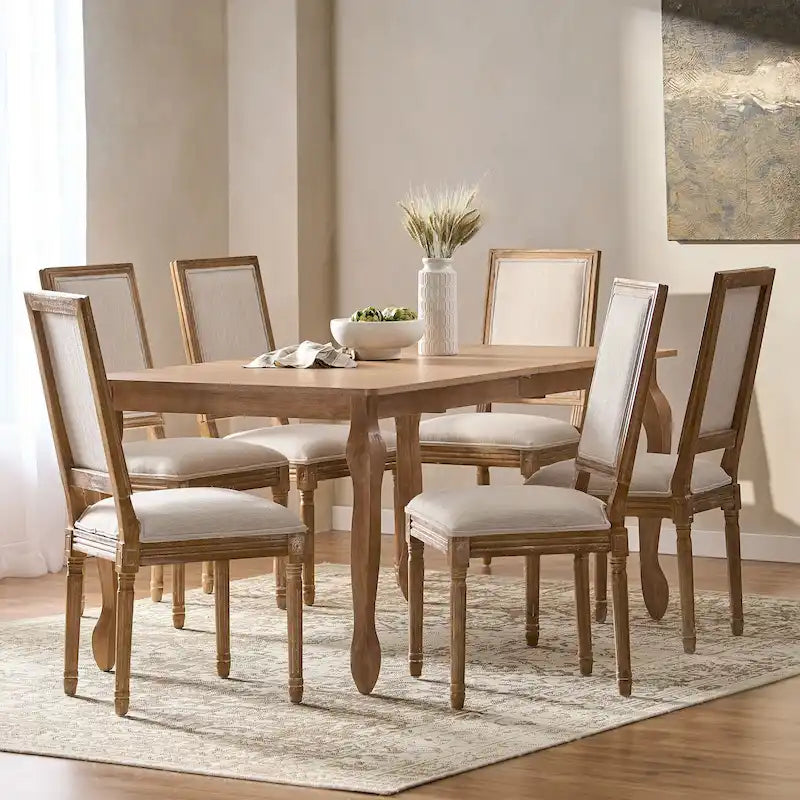 7-Piece French Country Dining Set with Butterfly Leaf Extension - image 6