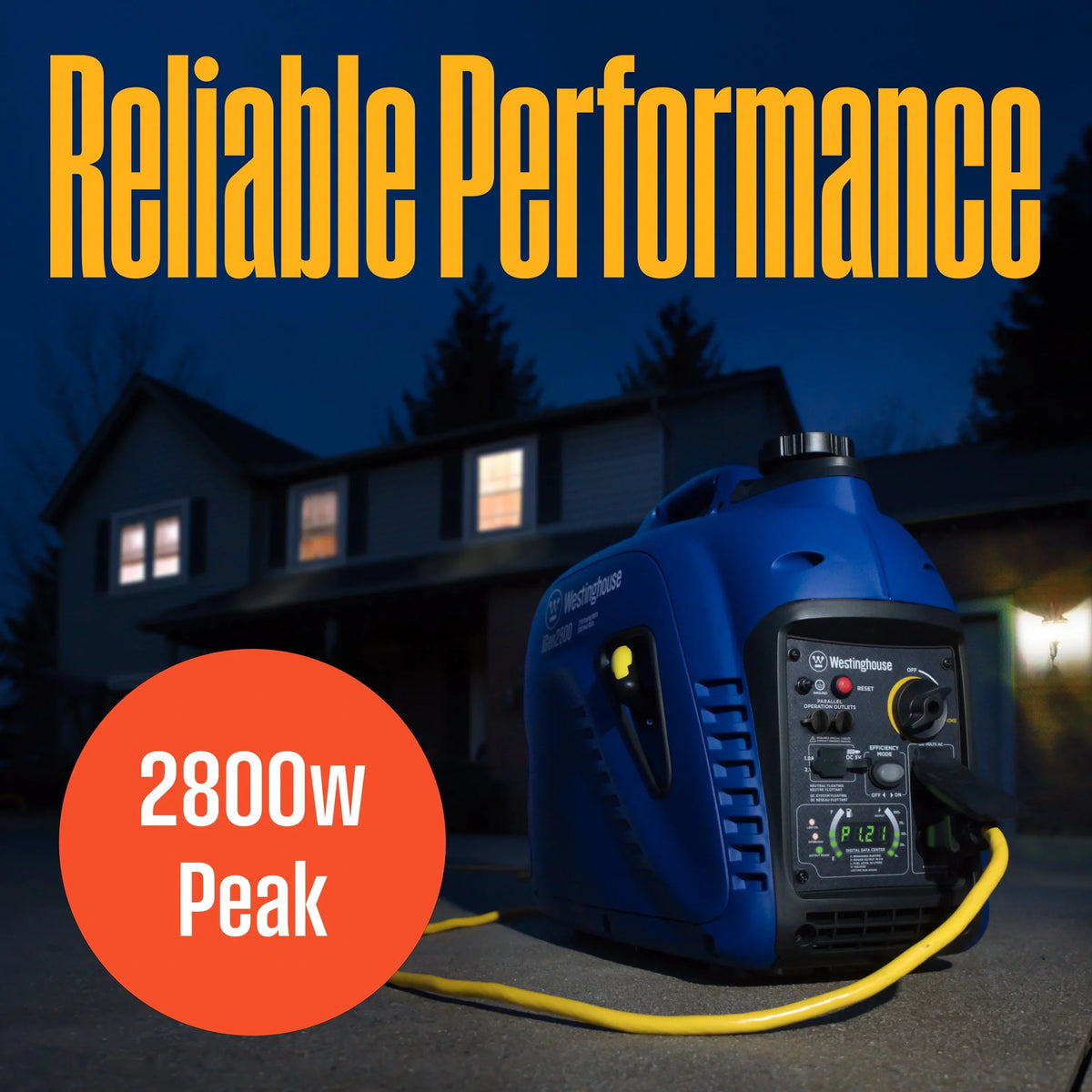 Westinghouse 2800 Peak Watt Super Quiet & Lightweight Portable Inverter Generator, Gas Powered, Parallel Capable, Long Run Time - image 4