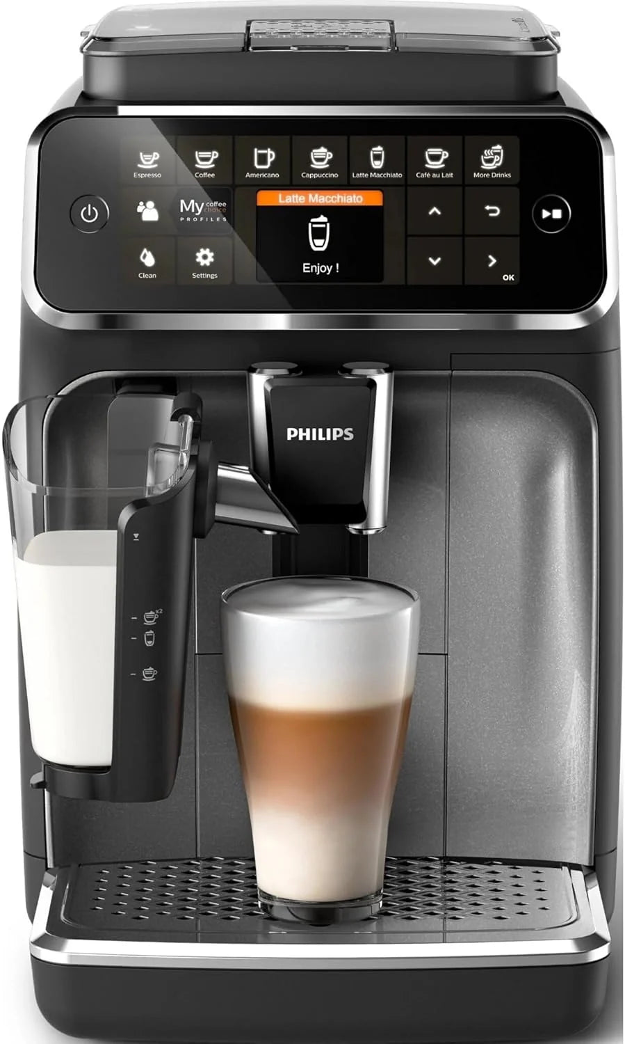 Philips 4400 Series Fully Automatic Espresso Machine – 12 Hot & Iced Coffees, Quick-to-Clean LatteGo Milk System, SilentBrew, QuickStart, Ceramic Grinder, New 2025 Model, Black (EP4441/20) - image 1