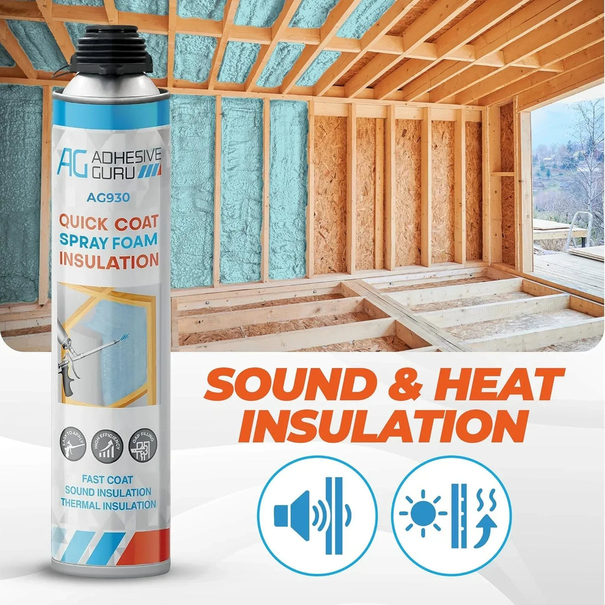 Adhesive Guru Spray Foam Insulation Kit (18 x 32.80 oz/930 Gr - 360 Board Feet), Self - Expanding Adhesive Foam - image 3
