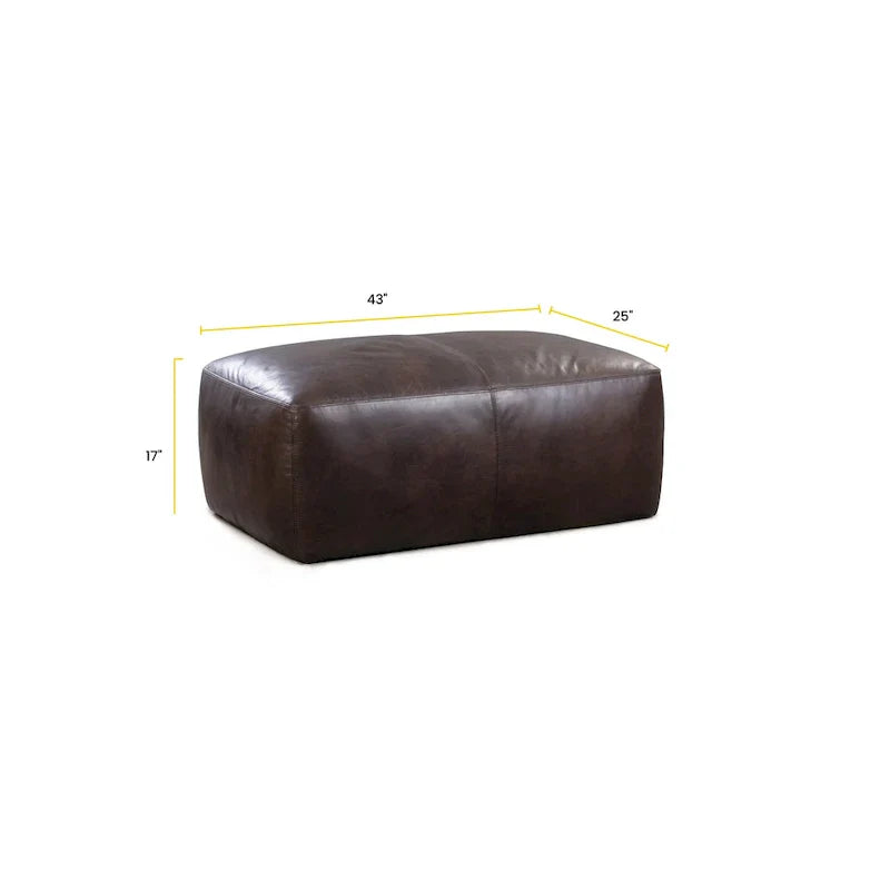 Poly & Bark Denver Leather Ottoman - Authentic Full Grain Italian Leather - image 39