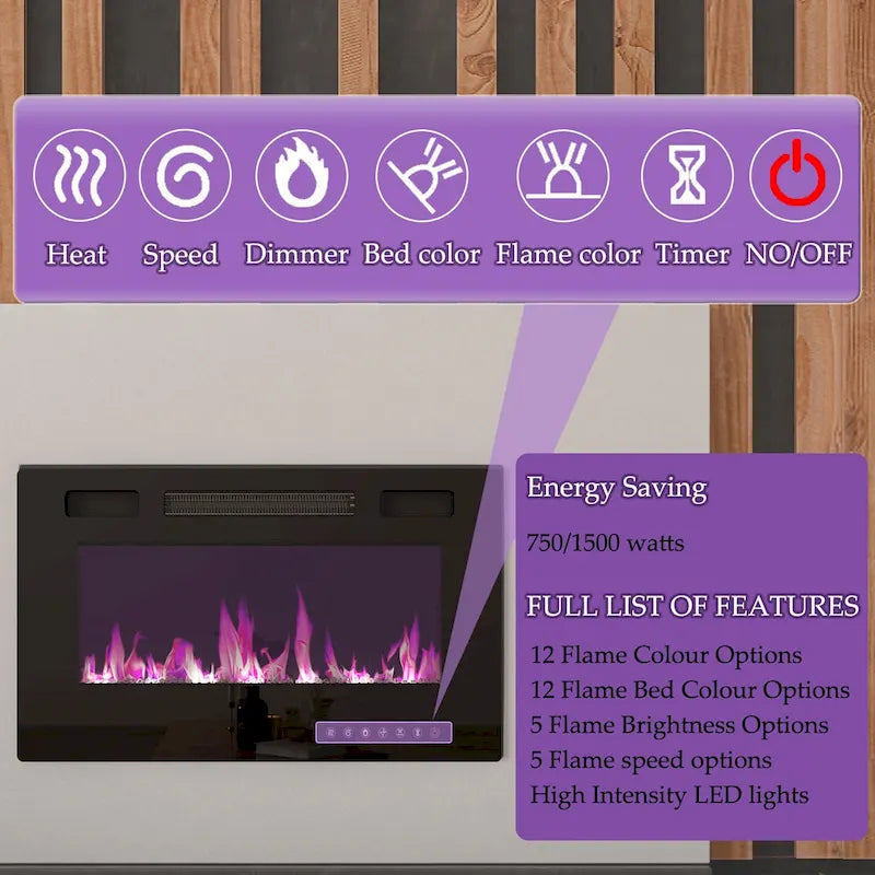 Remote-Controlled Electric Fireplace TV Stand Entertainment Center - image 22
