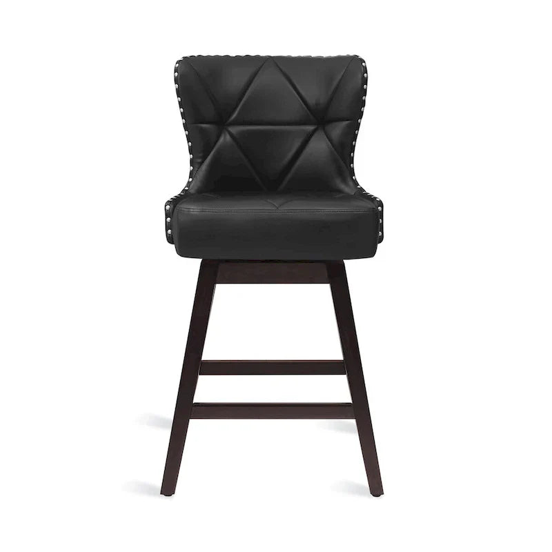 LUE BONA Set of 4 Mid-Century Modern 26-Inch Swivel Counter Stools with Faux Leather and Fabric Upholstery for Kitchen Island - image 20