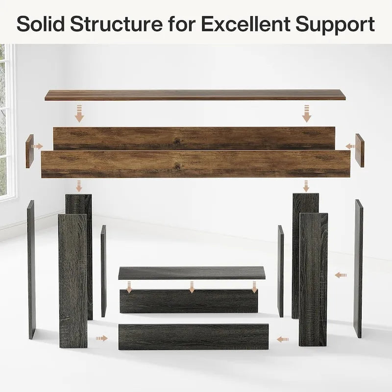 Rustic 2-Tier Entryway Table for Living Room, Hallway, and Foyer - image 11