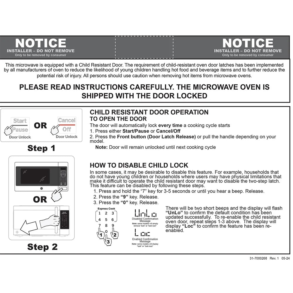 GE GCST11N1WSS 1.1 cu. ft. Countertop Microwave Oven 950 Watts Stainless Steel Bundle with 2 YR CPS Enhanced Protection Pack and Deco Chef Pair of Red Heat Resistant Oven Mitt - image 11