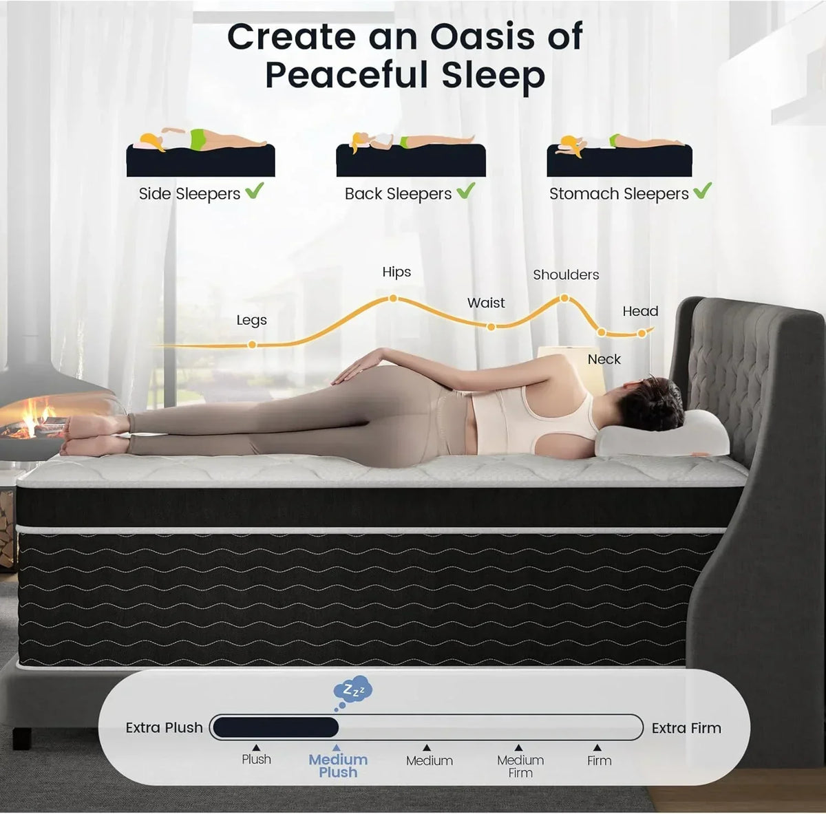Full Size Mattress 10 Inch Full Size Mattress in a Box Medium Plush Hybrid Mattress - image 6