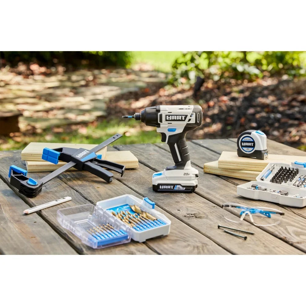 HART 20-Volt Cordless 1/4" Hex Chuck Impact Driver Kit, (2) 1.5Ah Lithium-Ion Batteries, Gen 2 - image 4