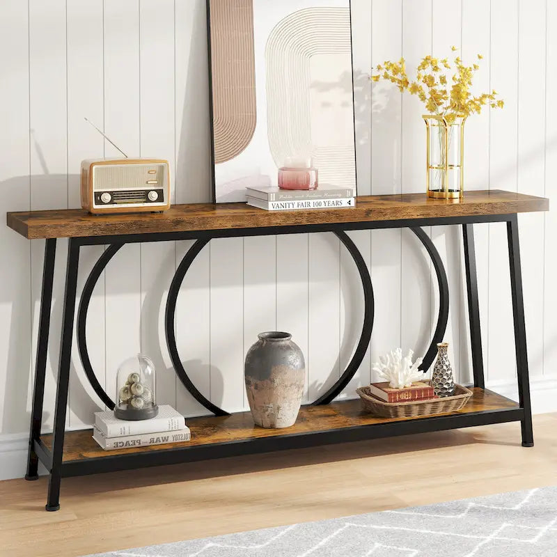 70.9-Inch Extra Long Narrow Console Table with Storage for Sofa or Couch - image 11