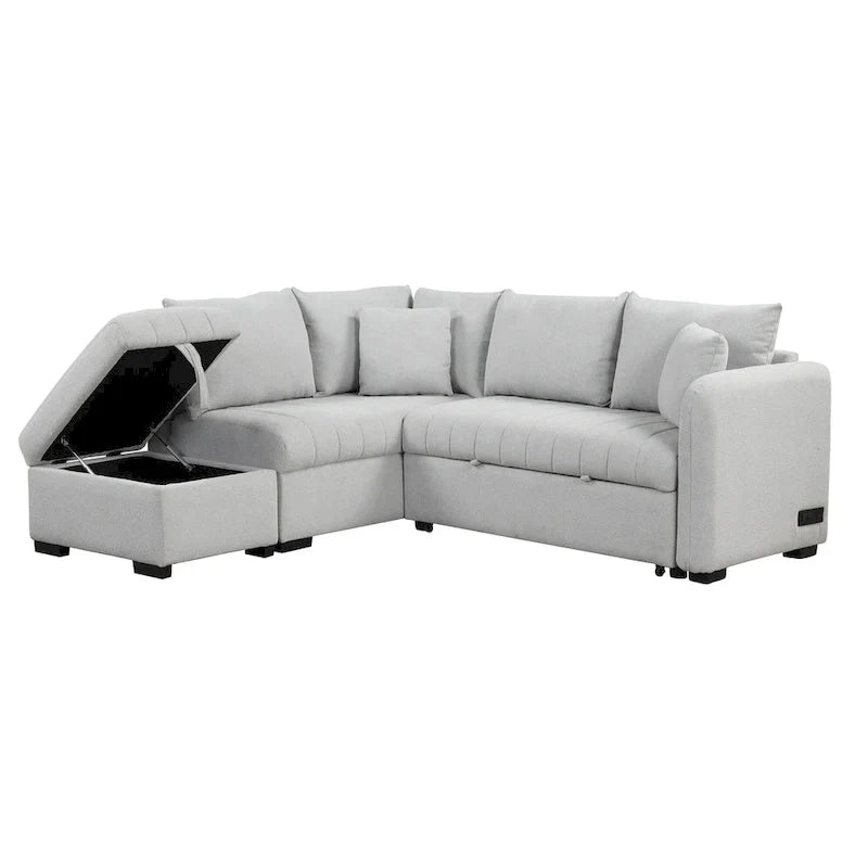 Roomfitters L-Shaped Sleeper Sofa with USB Ports, Power Outlets, and Versatile Storage Ottoman - image 31