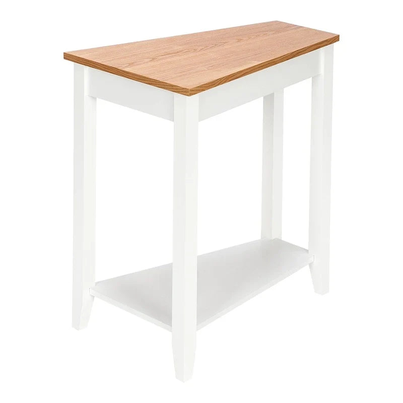 White MDF 24-Inch Wide 2-Tier Narrow Nightstand and Sofa Table - image 6