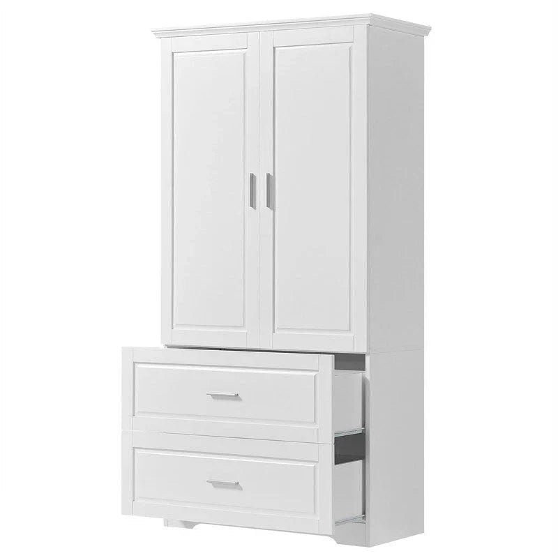 2-Door Bathroom Storage Cabinet with Drawers and Adjustable Shelf - image 5