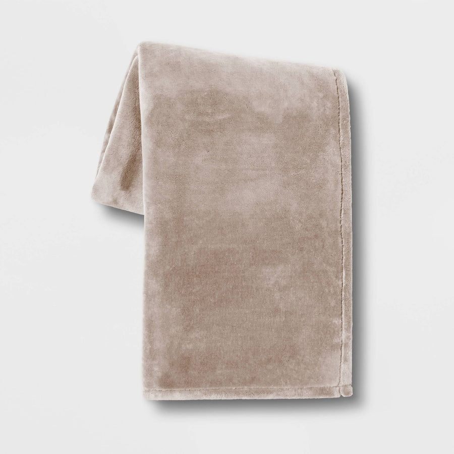 Threshold 50x70" Oversized PrimaLush Throw Blanket, Neutral (New Without Tags) - image 1