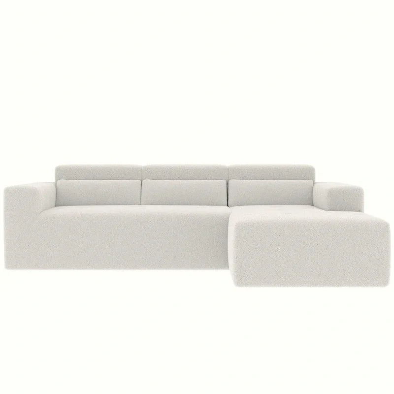 Christopher Knight Home - 109 Modern L-Shaped Modular Sectional Sofa in Teddy Fabric with Chaise and Pillows - image 7