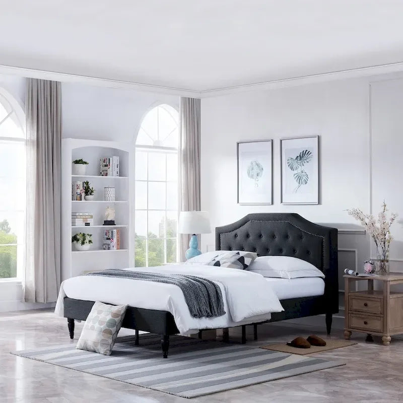 Christopher Knight Home Elinor Queen Upholstered Platform Bed - image 1