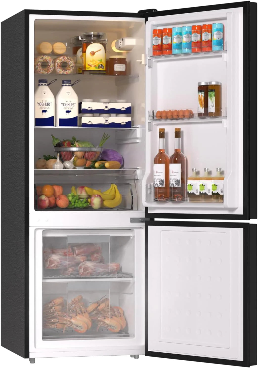 BANGSON Refrigerator 7.1 Cu.Ft Bottom Freezer Black Apartment - image 3