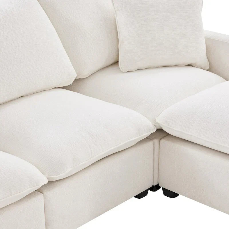 Nestfair Contemporary U-Shaped Modular Sofa Set - 7-Seater Chenille Sectional Couch with 2 Included Pillows - image 16