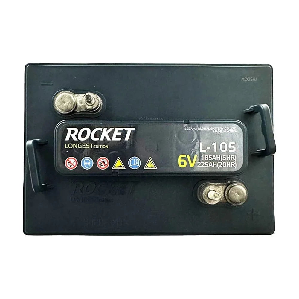 Rocket L-105 225Ah 6V Golf Cart Battery - Replaces Trojan T-105 (Set of 6) - image 9