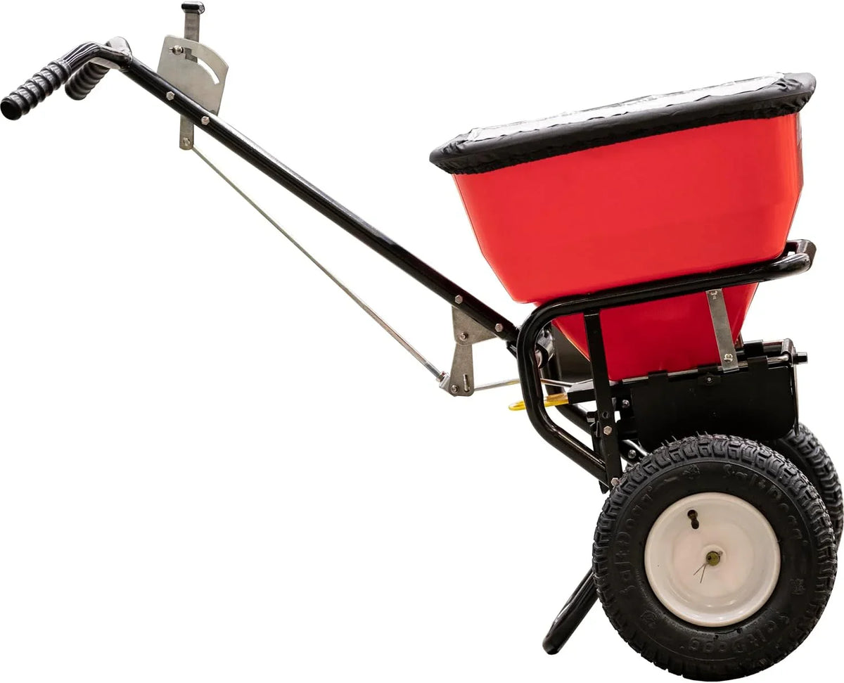 Walk Behind Push Spreader, 100lb Capacity, For Salt, Ice & Snow Melt, Included Grate & Cover With Enclosed Gearbox for Protection. - image 3