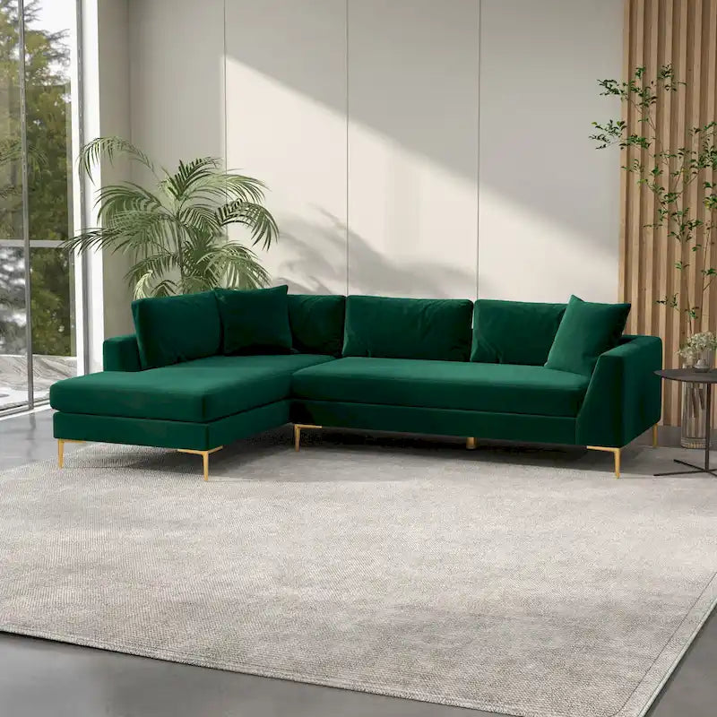 Mae Velvet Corner Sectional Sofa in Mid-Century Modern Style - image 14