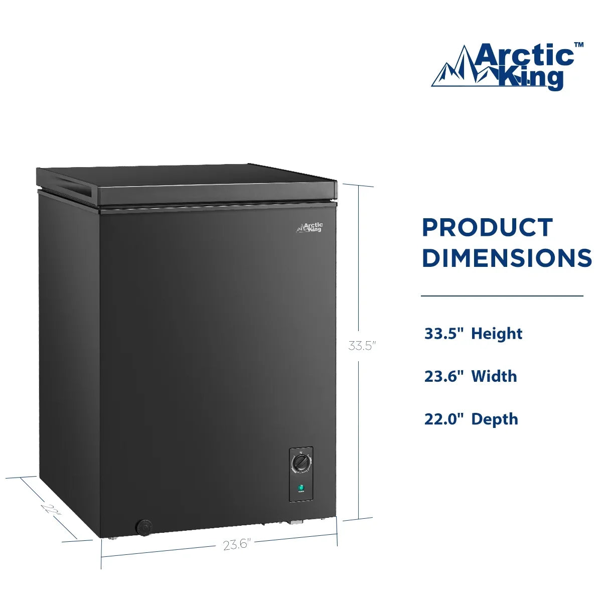Arctic King 5.1 Cu ft Chest Freezer, Convertible, Black - image 3