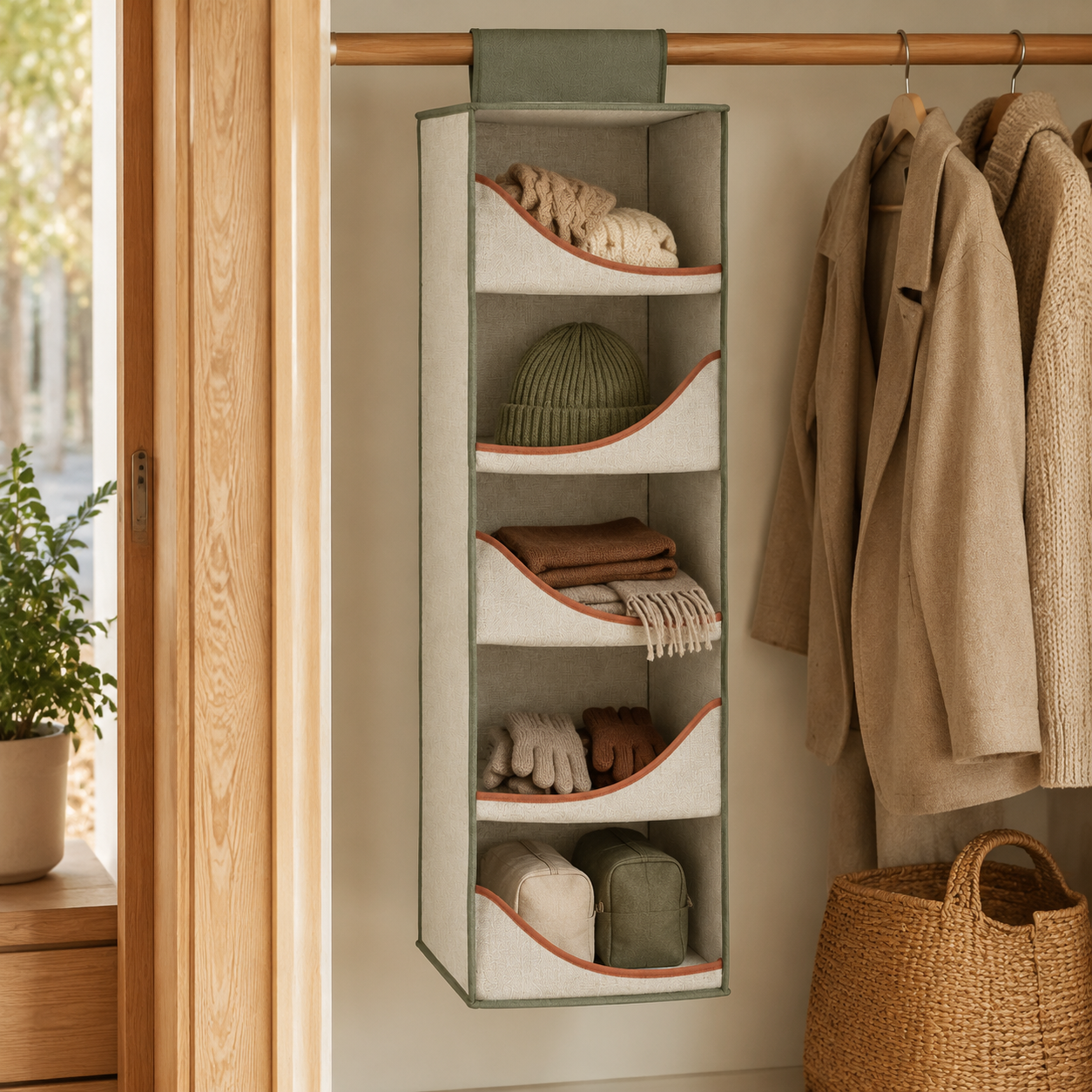 LoopFold Crescent-Shelf Hanging Organizer