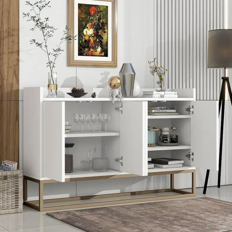 47.2-Inch Modern Sideboard/Buffet with Spacious Table and Four Doors - image 25