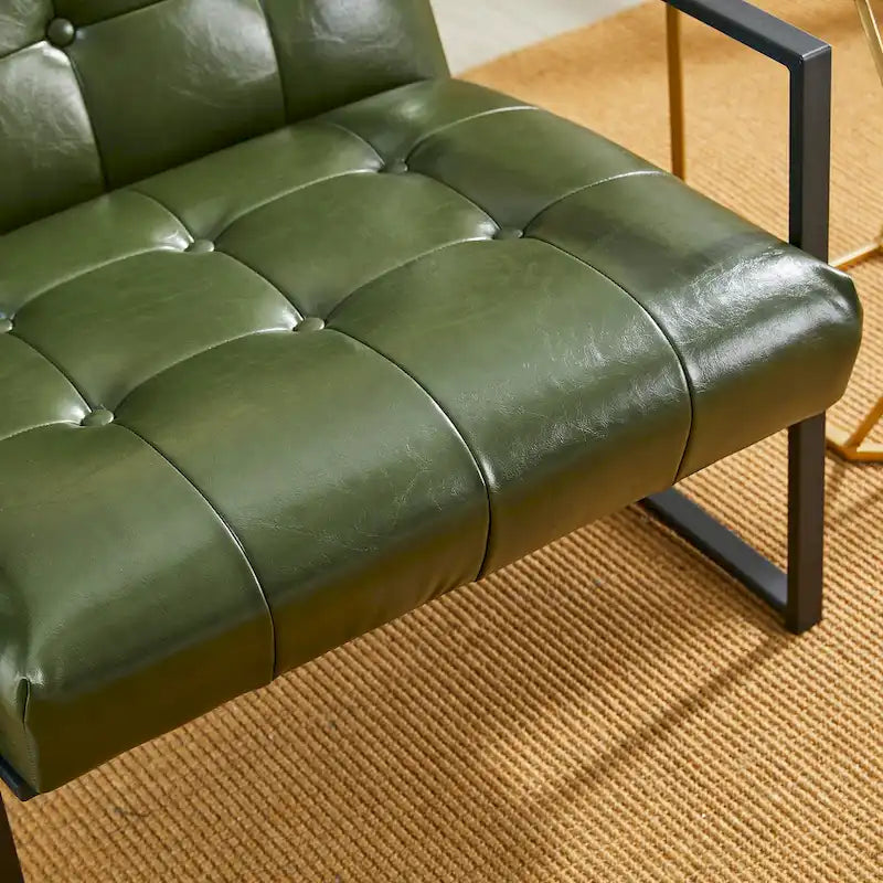 Glitzhome Set of 2 Mid-Century Tufted Accent Chairs in 29.25W PU Leather - image 28