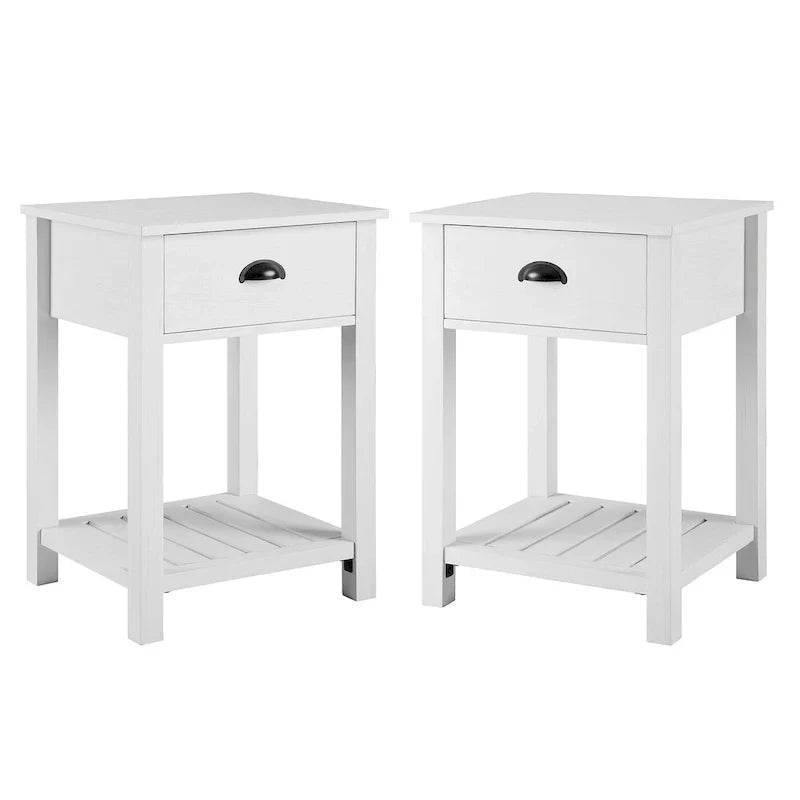 Set of 2 Middlebrook Farmhouse Nightstands with One Drawer - image 24