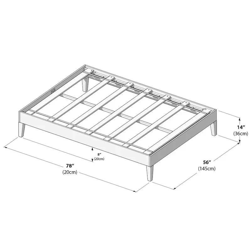 Full-Size Platform Bed with Plank and Beam Design - image 10