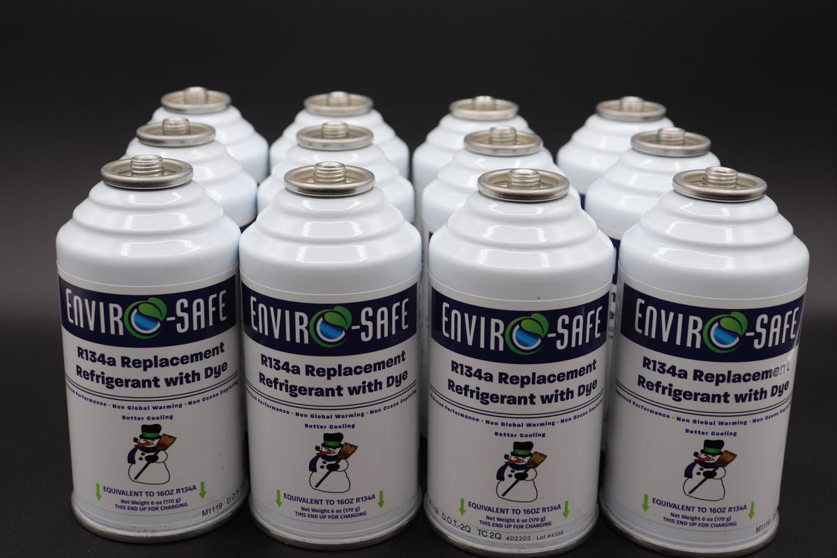 Envirosafe R134a, R134, R - 134a Replacement Refrigerant with (Dye), Case of 12 Cans #1030 - image 1