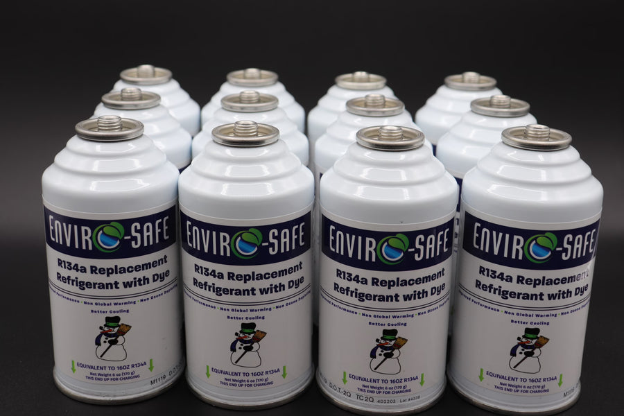 Envirosafe R134a, R134, R - 134a Replacement Refrigerant with (Dye), Case of 12 Cans #1030 - image 1