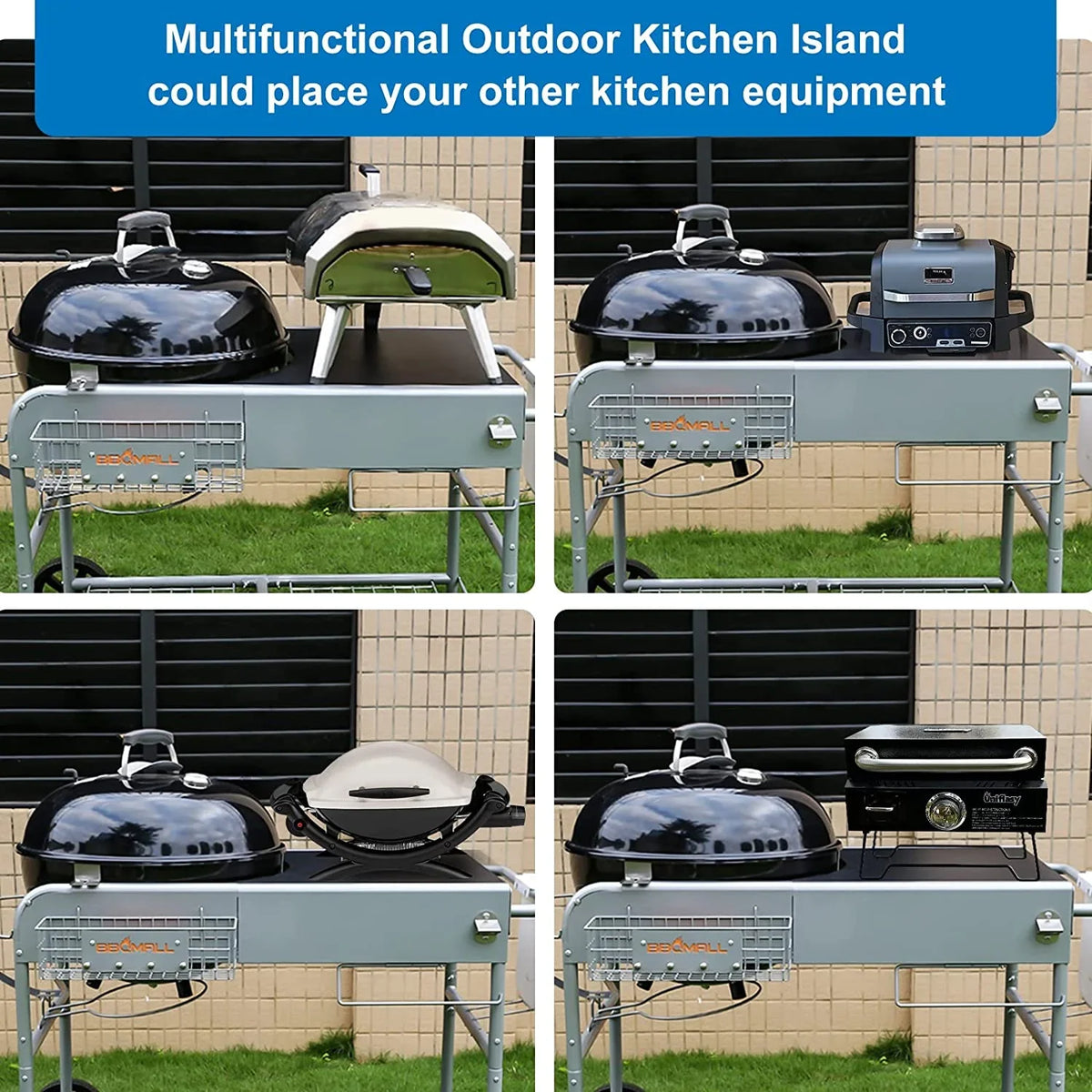 Grill Stand Cart for Weber Kettle 22" & 18" Charcoal Grills - Multifunctional Cooking Station - image 8