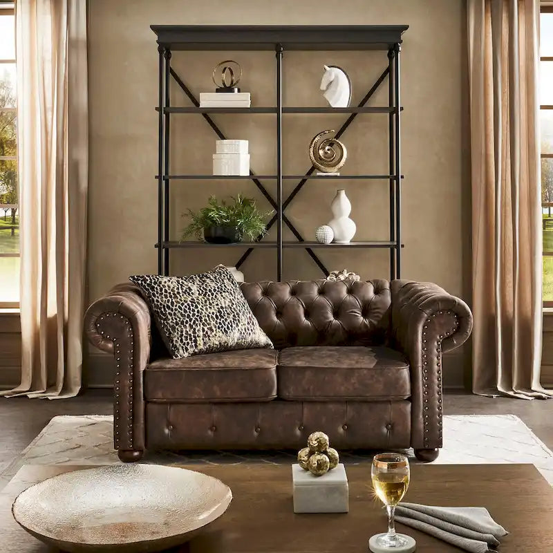 iNSPIRE Q Artisan Knightsbridge Tufted Chesterfield Loveseat - image 3