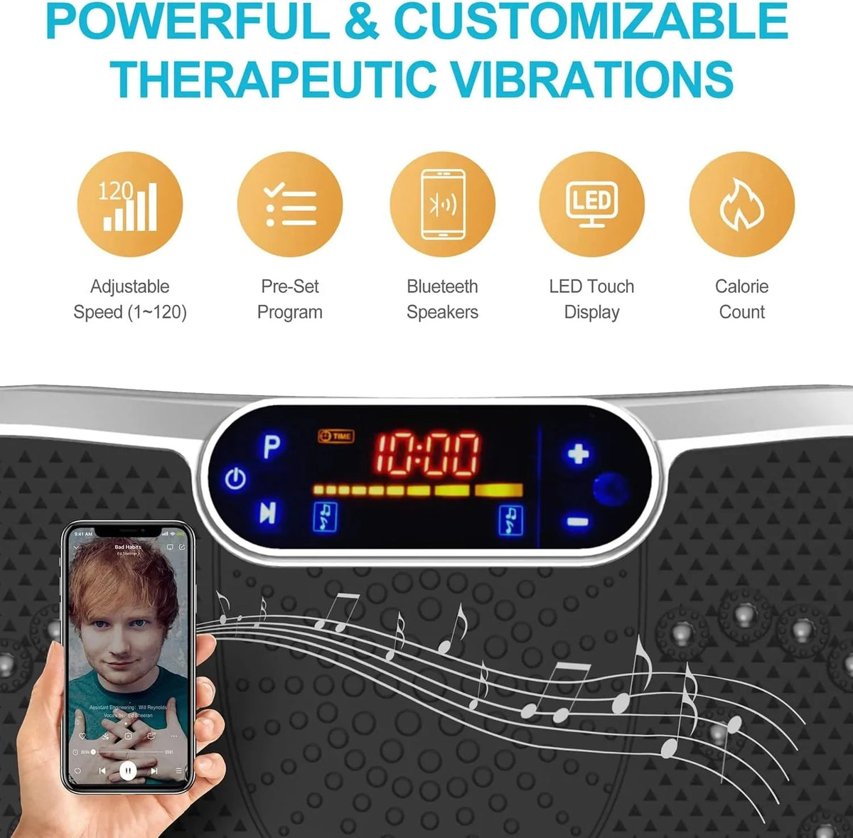 Vibration Plate Fitness Platform Exercise Machine Vibrating Lymphatic Drainage Shaking Full Body Shaker Workout Vibrate Stand Shake Board Sport Gym for Weight Loss Fat Burner for Women Men - image 25
