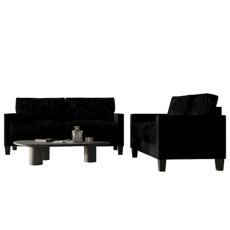 CraftPorch Velvet Upholstered Mid-Century Modern Corduroy 2-Piece Living Room Set - image 39