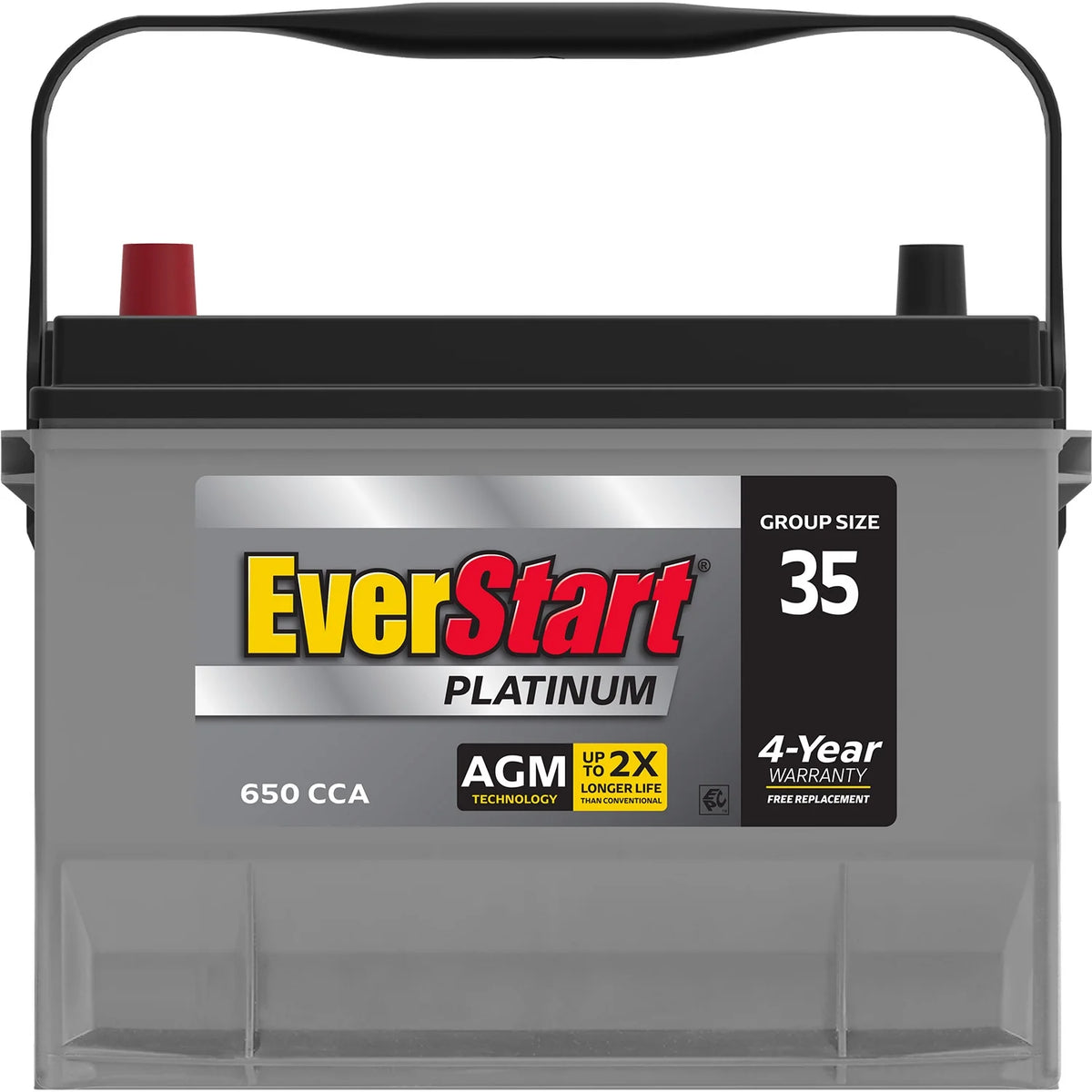 EverStart Platinum AGM Automotive Battery. Group Size 35 12 Volt. 650 CCA - MadeInUSA - image 3
