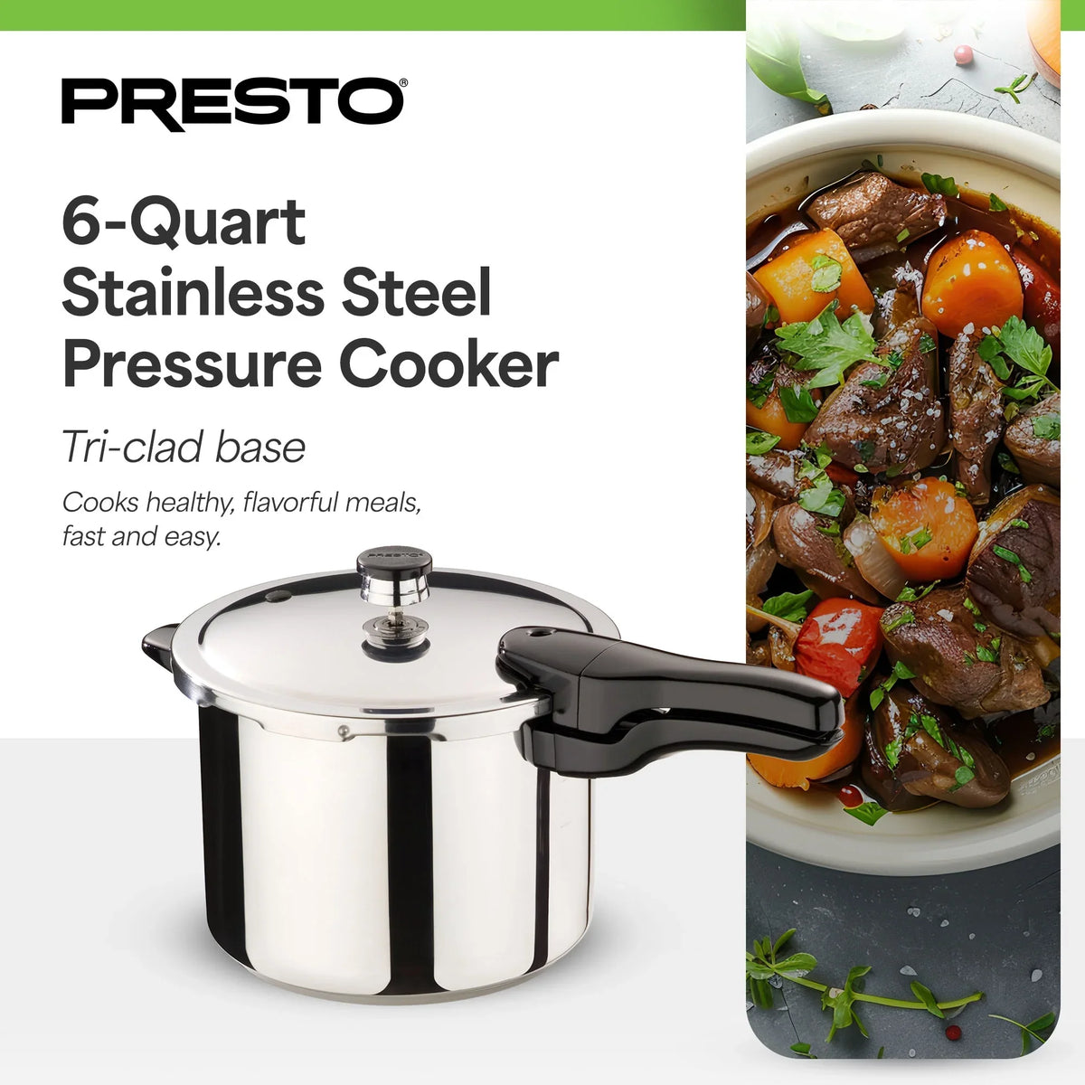 Presto? 6 Quart Stainless Steel Pressure Cooker - image 2
