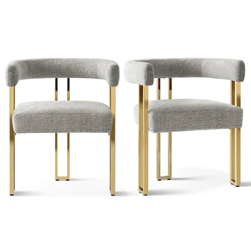 Set of 2 Chenille Upholstered Armchairs - image 35