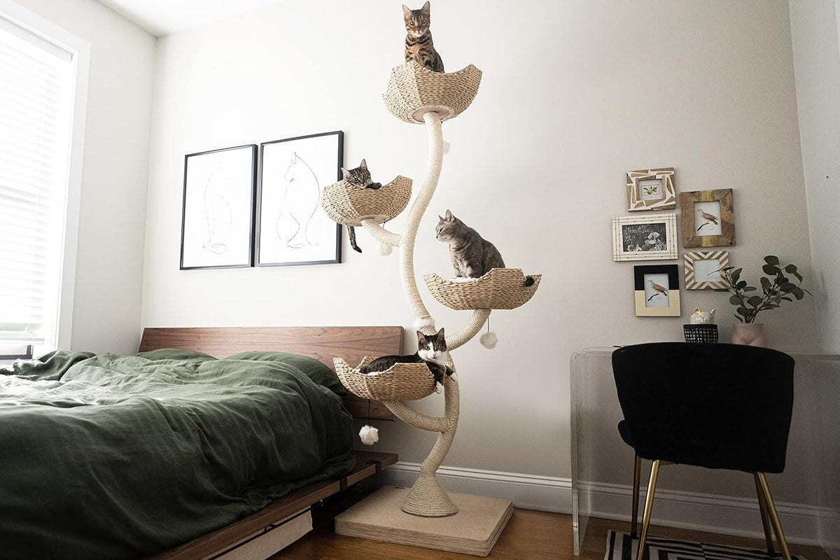 73" Tall Modern Cat Tree Scratching Tower for Large Cats, Scratching Post Condo, Cat Tower for Multiple Cats, Luxury Cat Gifts by Mau Lifestyle - image 2