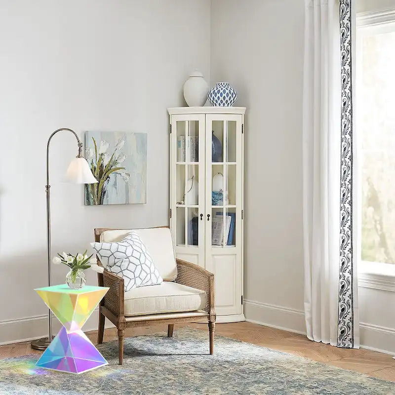 Contemporary Acrylic Accent End Table for Outdoor Use - Dimensions: 18.11"H x 12.6"W x 12.6"L - image 26