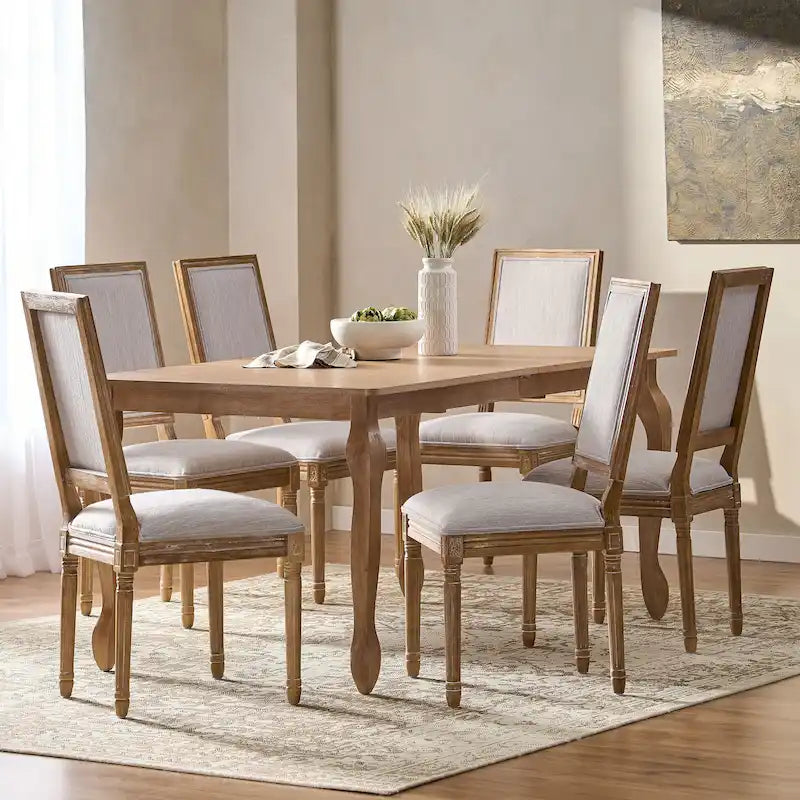 7-Piece French Country Dining Set with Butterfly Leaf Extension - image 10