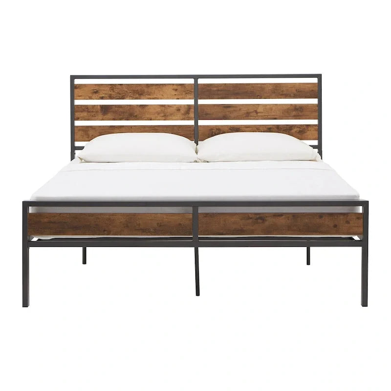 Aabira Low Profile Metal Platform Bed with Wooden Finish Panels by iNSPIRE Q Classic - image 21