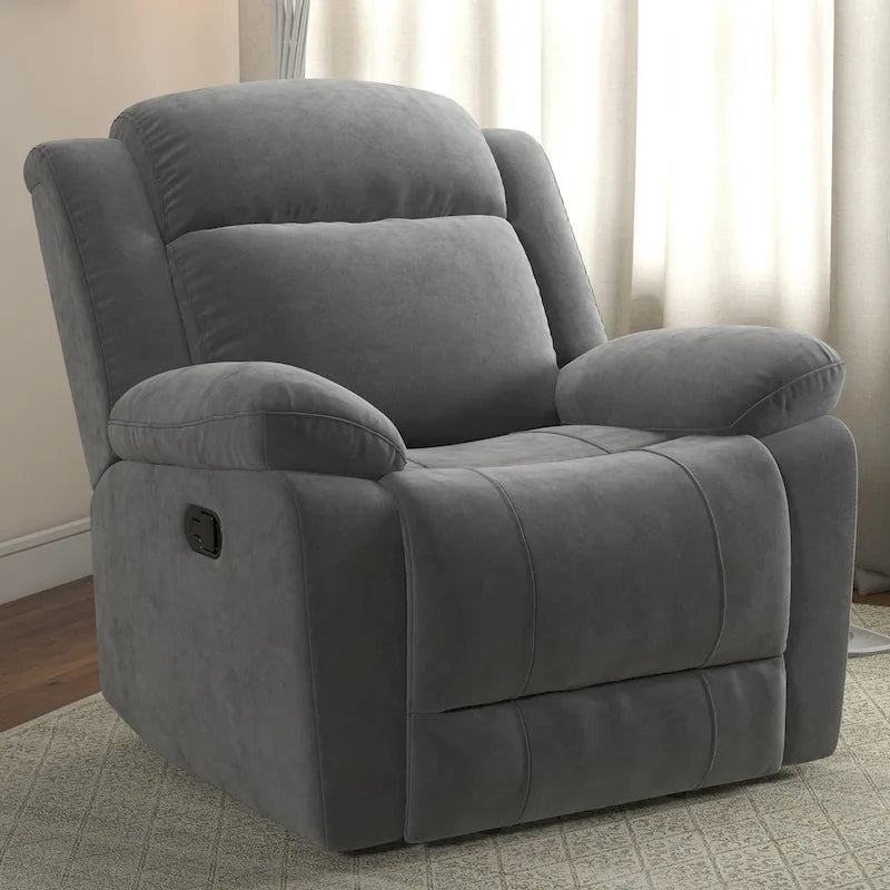 Overstuffed Arm and Back Manual Recliner Chair - image 1