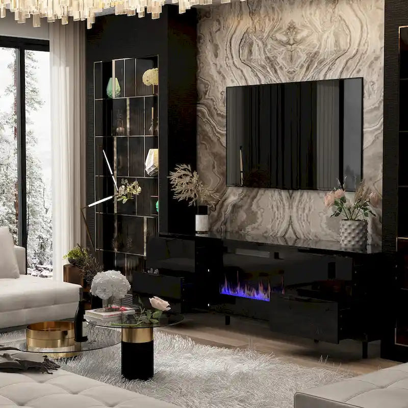 Remote-Controlled Electric Fireplace TV Stand Entertainment Center - image 7
