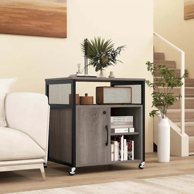 Costway Mobile File Cabinet with Charging Station & Cable - Learn More - image 17