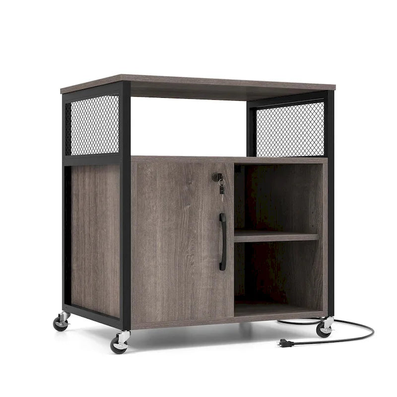 Costway Mobile File Cabinet with Charging Station & Cable - Learn More - image 22