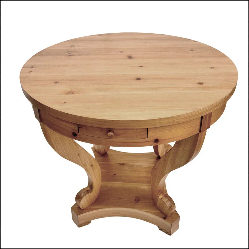 Small Round Dining Table with Curved Legs in Farmhouse Style - image 16