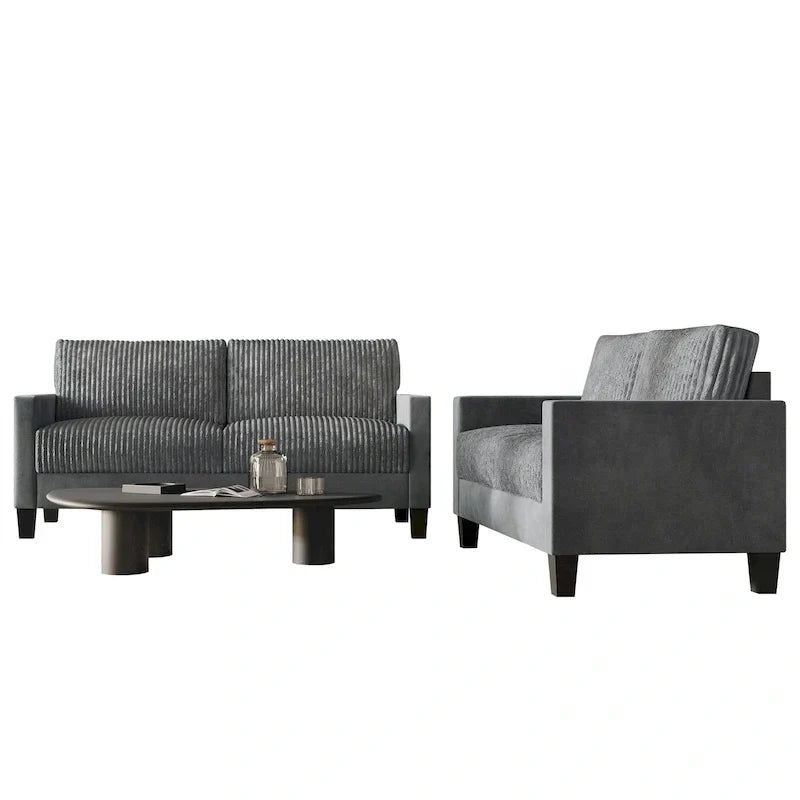 CraftPorch Velvet Upholstered Mid-Century Modern Corduroy 2-Piece Living Room Set - image 4