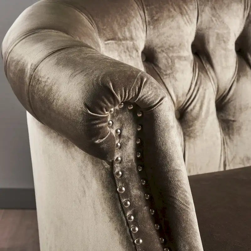 Milani Velvet Tufted Scroll Arm Loveseat by Christopher Knight Home - image 9