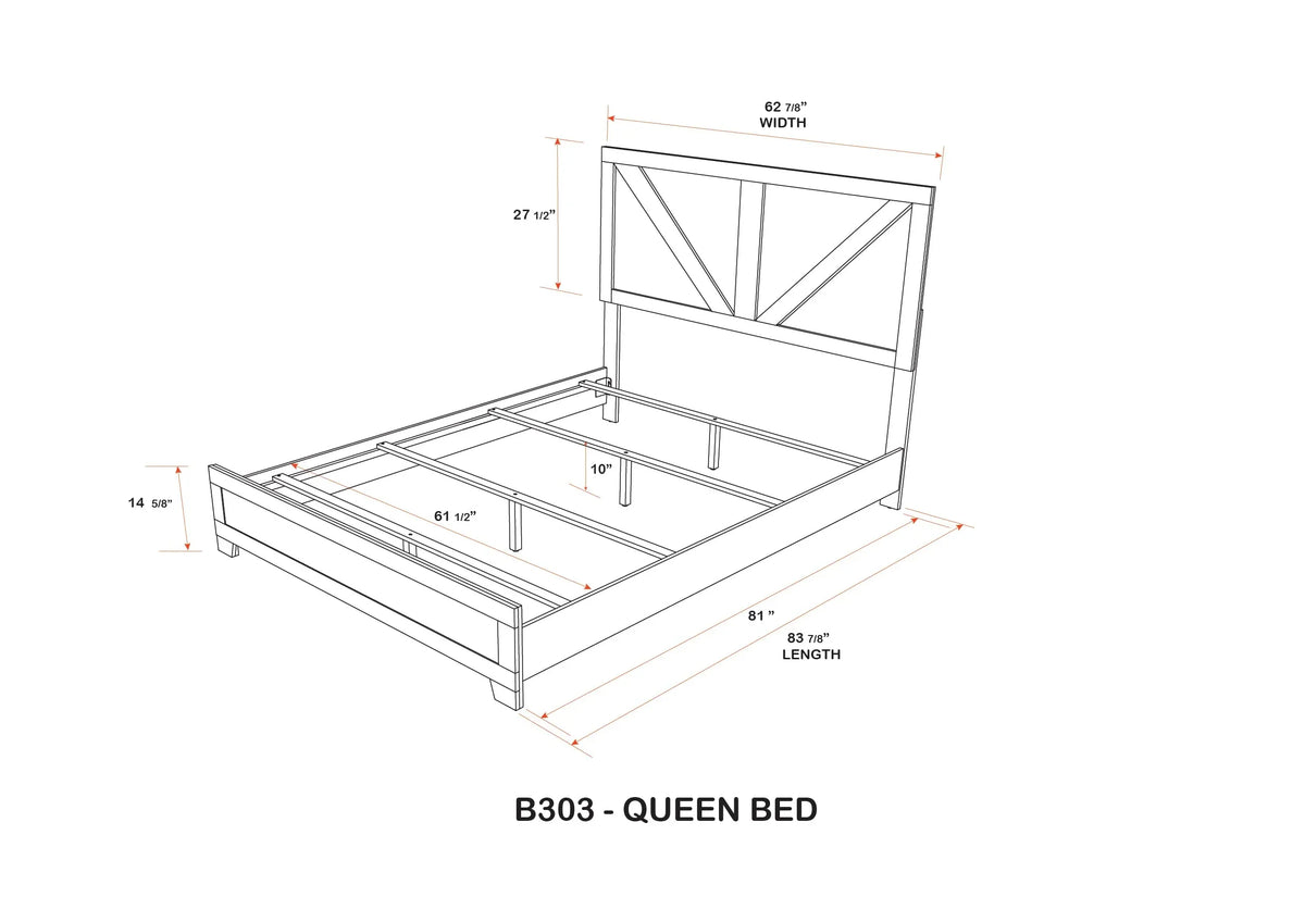 Kings Brand Furniture Biloxi Farmhouse Classic 5-Piece Bedroom Set - Bed Frame with Headboard, Dresser, Mirror and 2 Nightstands (King) - image 5
